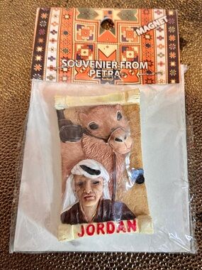 Jordan Camel & Bedouin Souvenir Magnet - Beige/Brown